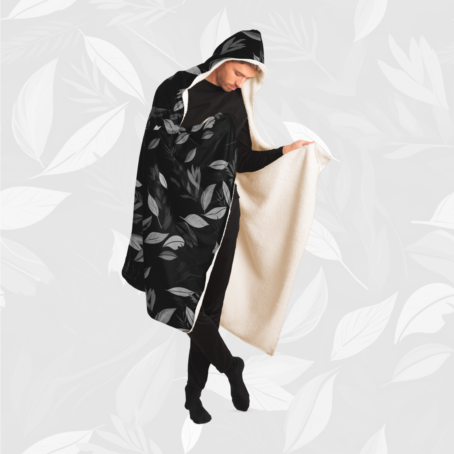 Hooded Blanket (Leaves of Fury - Black)
