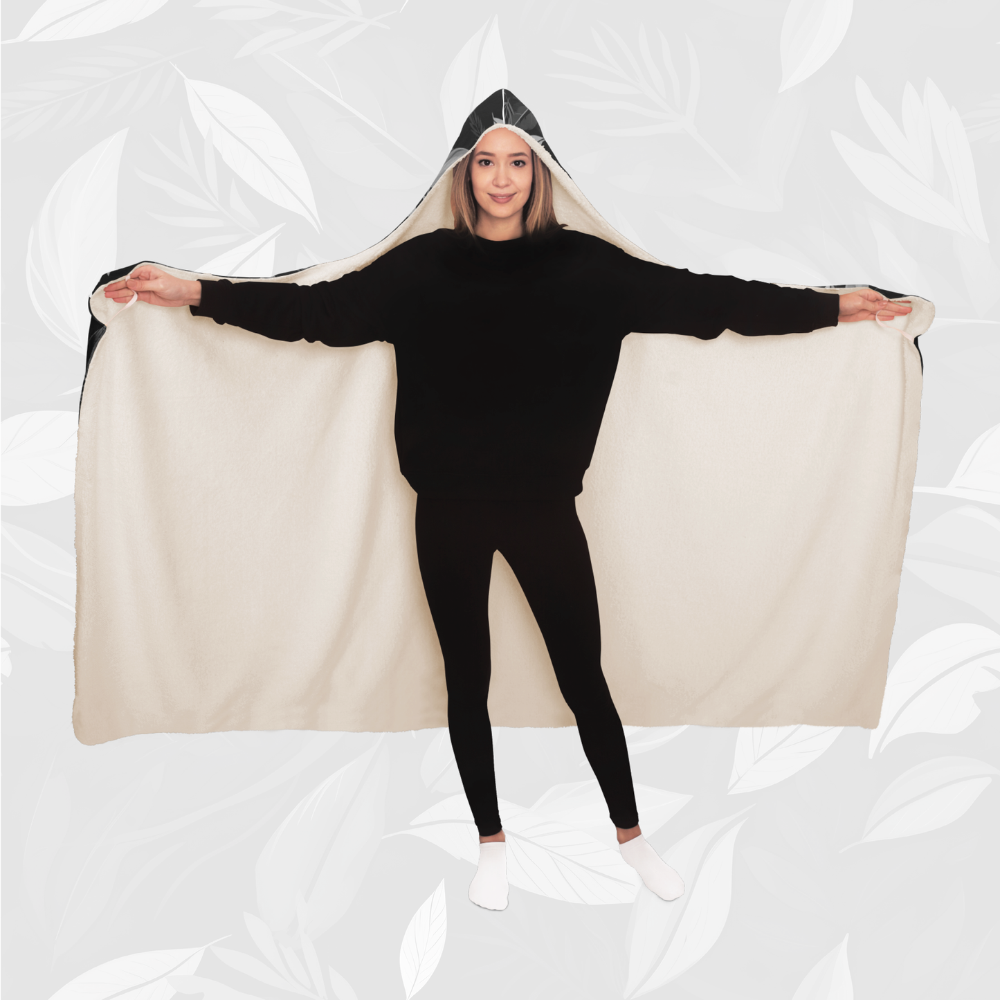 Hooded Blanket (Leaves of Fury - Black)