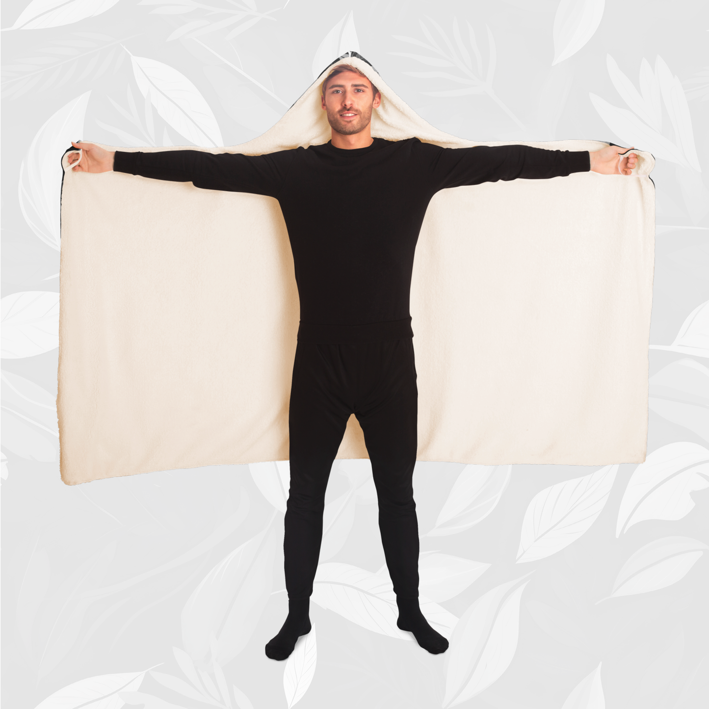 Hooded Blanket (Leaves of Fury - Black)