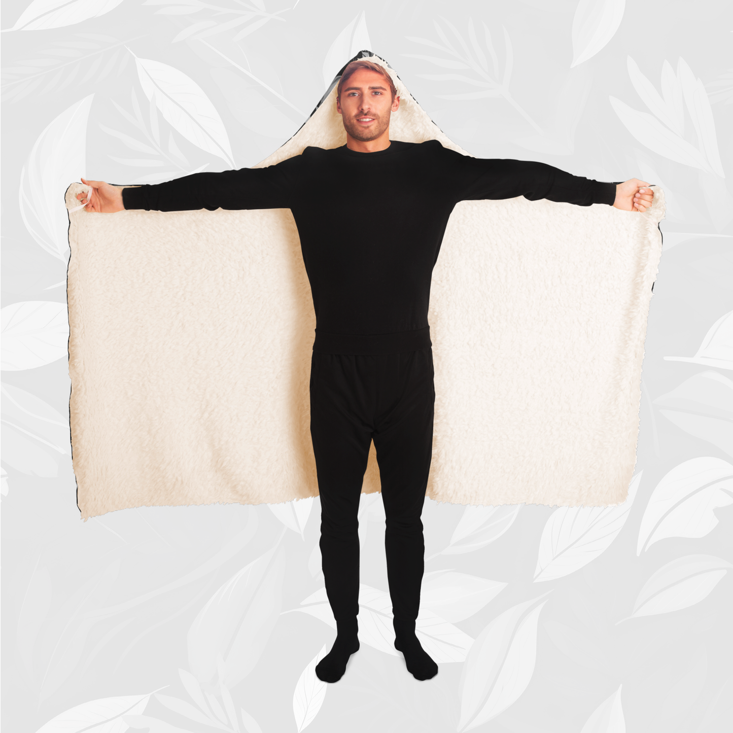 Hooded Blanket (Leaves of Fury - Black)