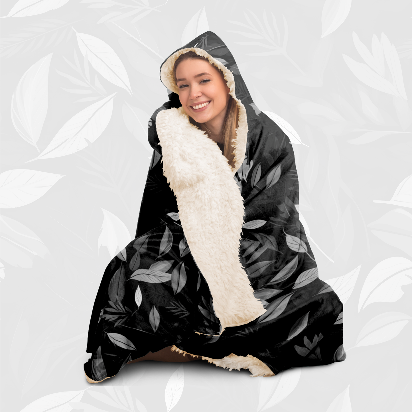 Hooded Blanket (Leaves of Fury - Black)