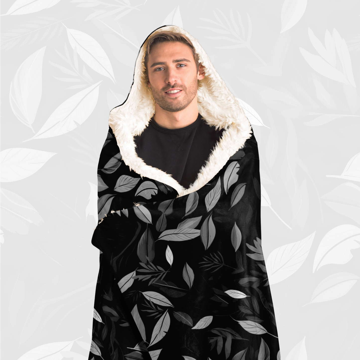 Hooded Blanket (Leaves of Fury - Black)