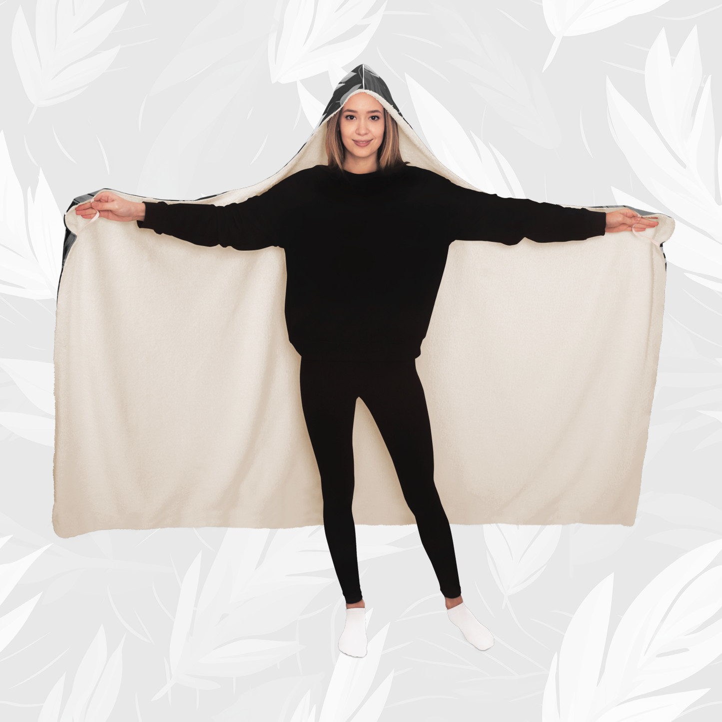 Hooded Blanket (Nature Harmony - Black)