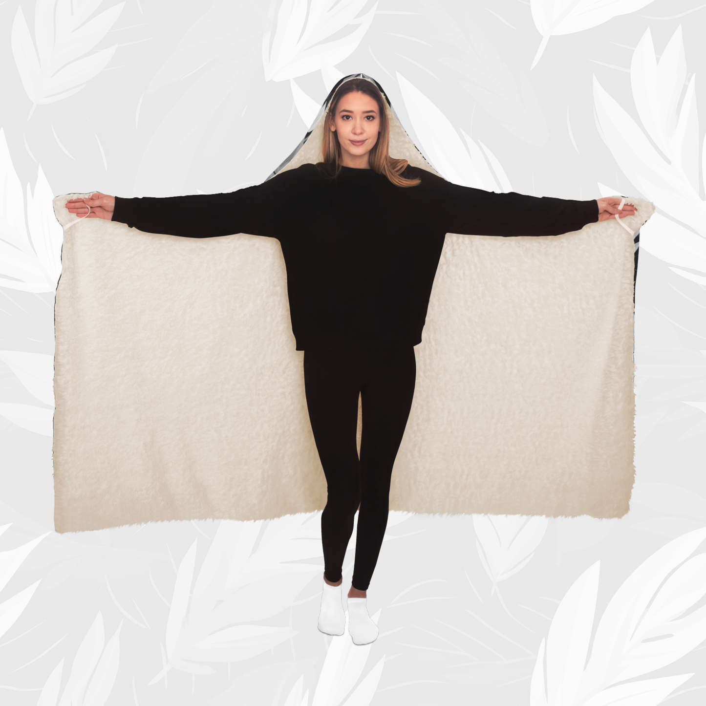 Hooded Blanket (Nature Harmony - Black)