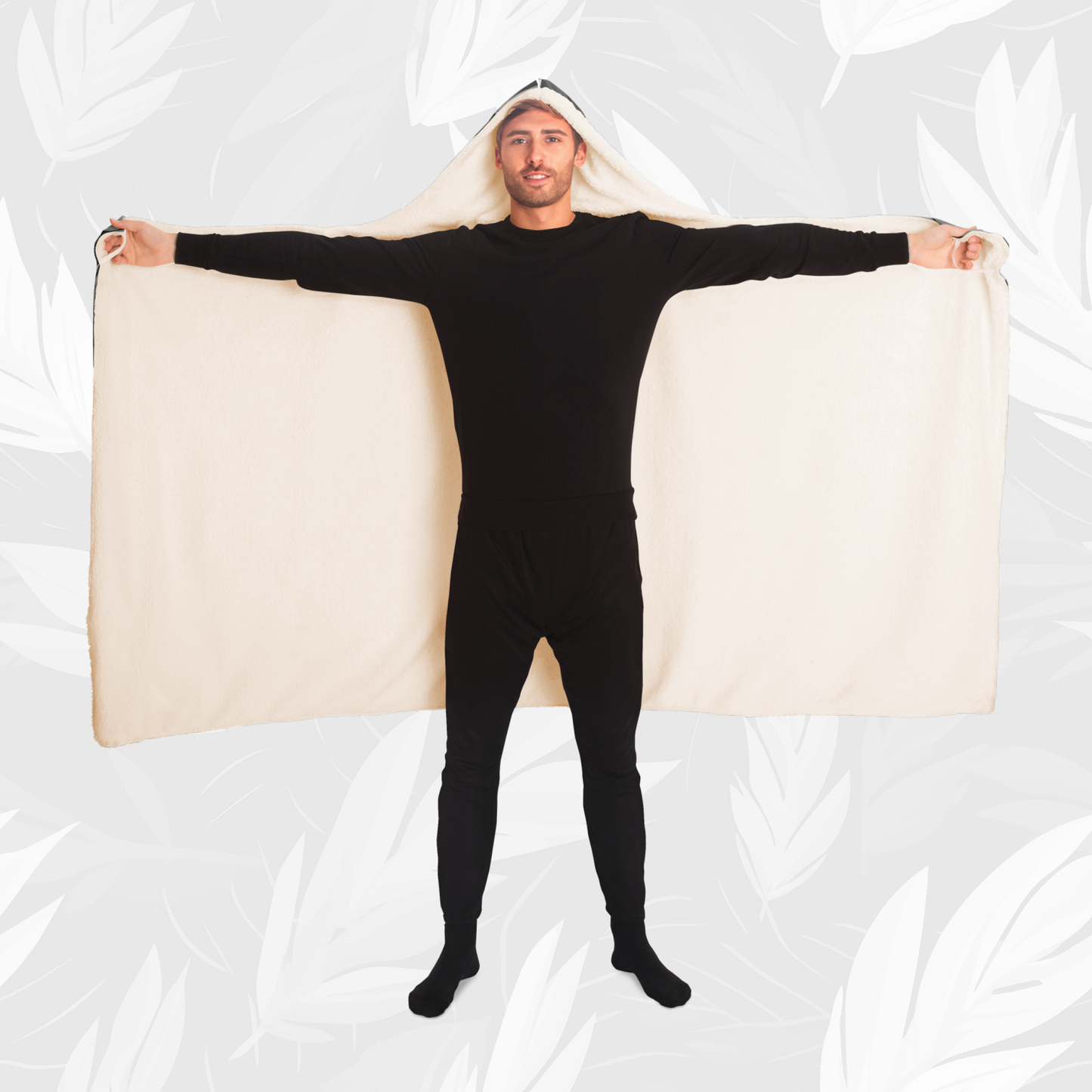 Hooded Blanket (Nature Harmony - Black)