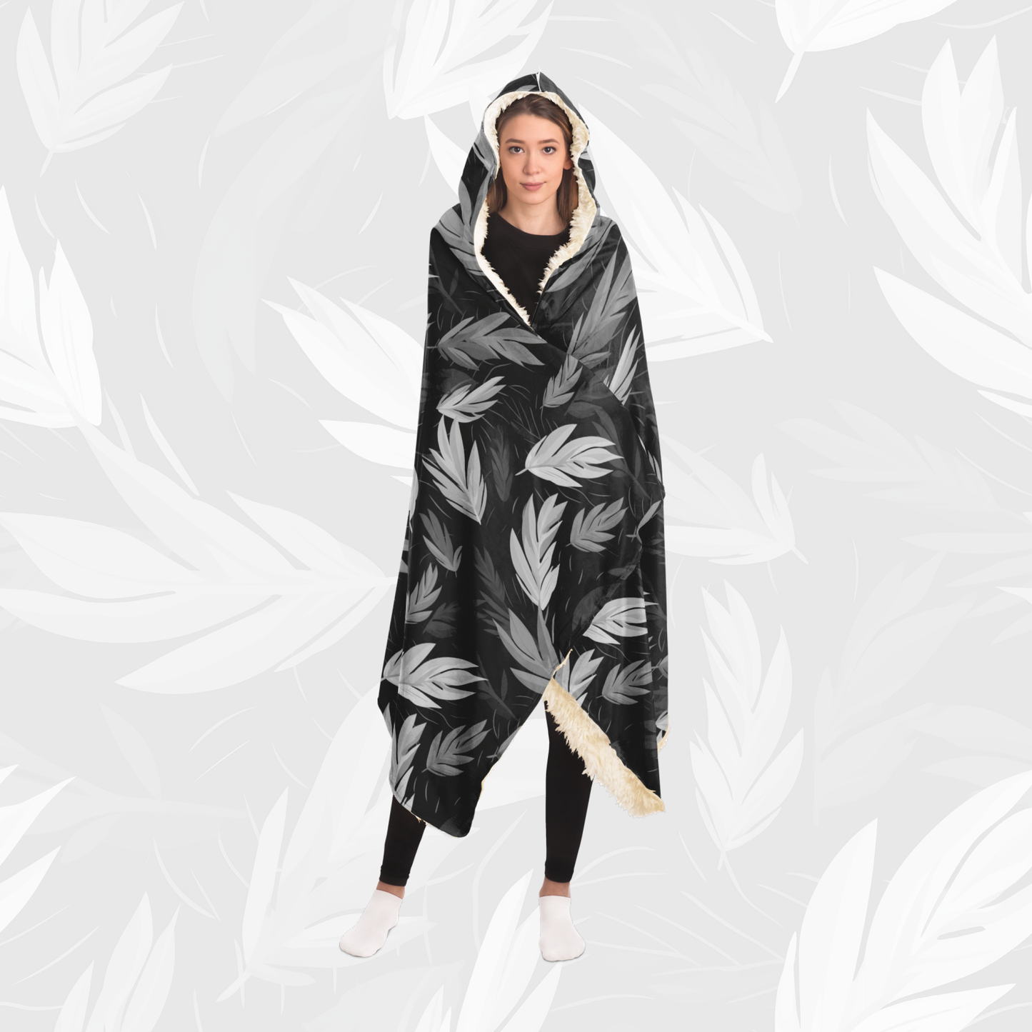 Hooded Blanket (Nature Harmony - Black)