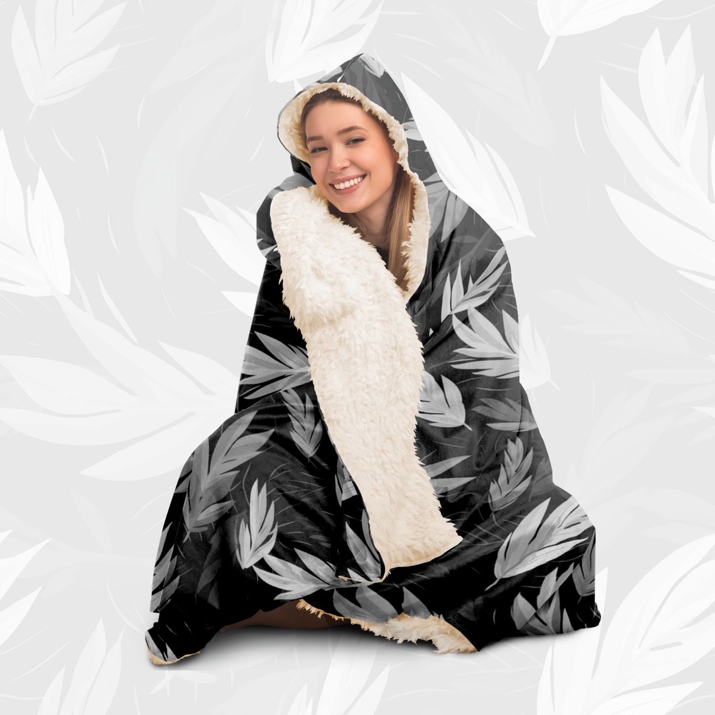 Hooded Blanket (Nature Harmony - Black)