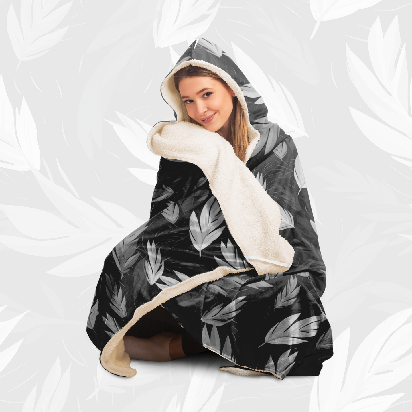 Hooded Blanket (Nature Harmony - Black)