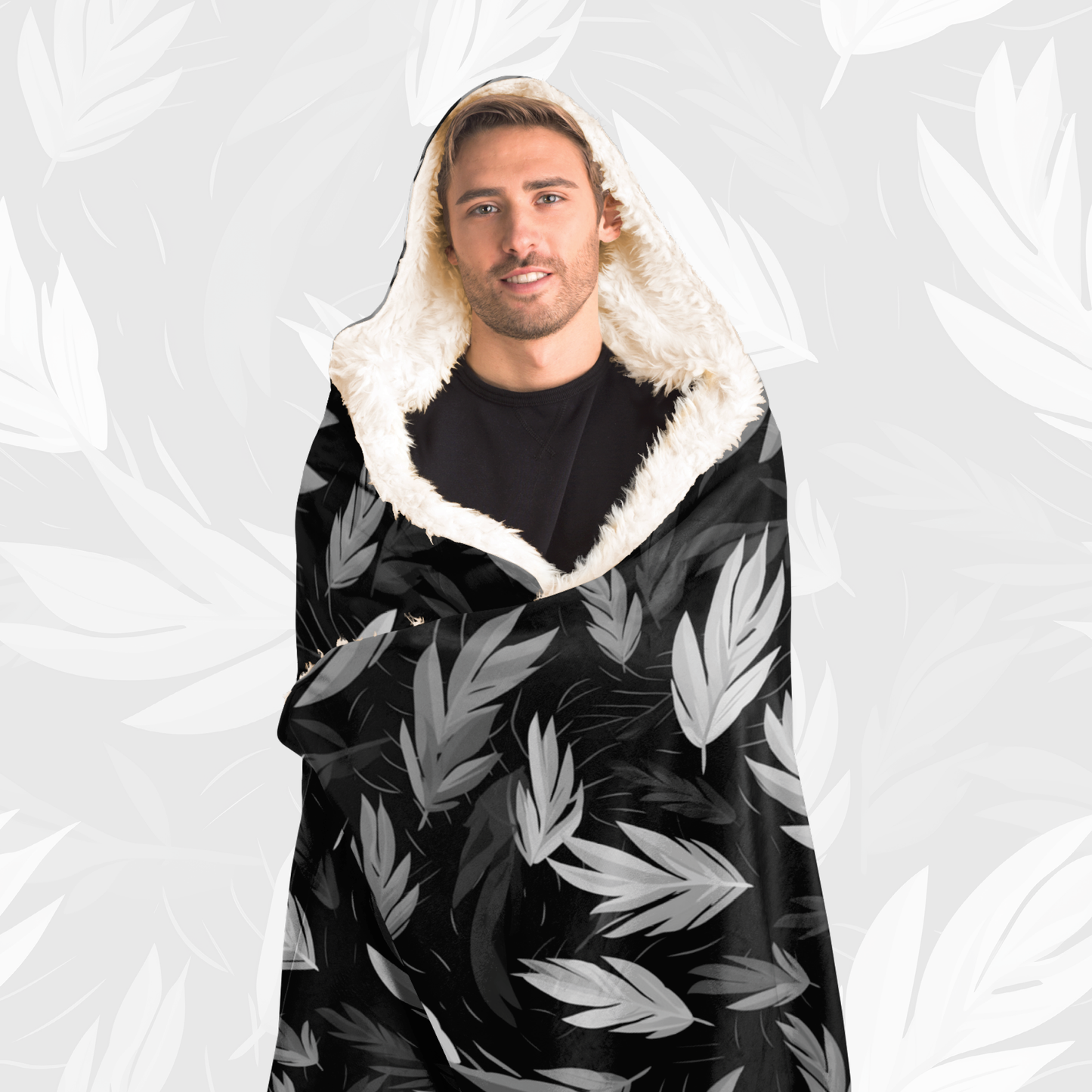 Hooded Blanket (Nature Harmony - Black)