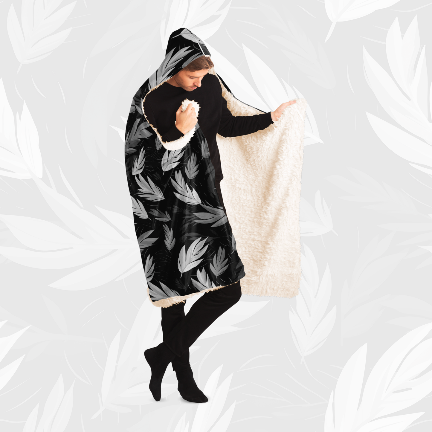 Hooded Blanket (Nature Harmony - Black)