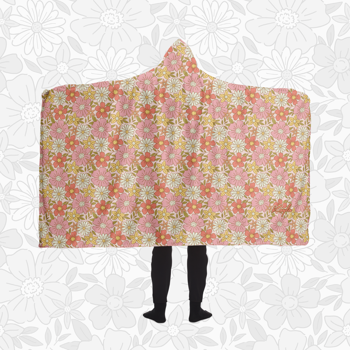Hooded Blanket (Retro Florals)