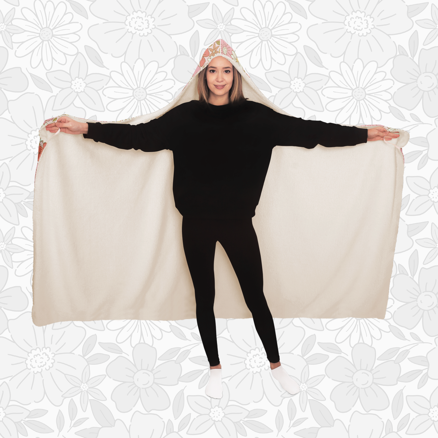 Hooded Blanket (Retro Florals)