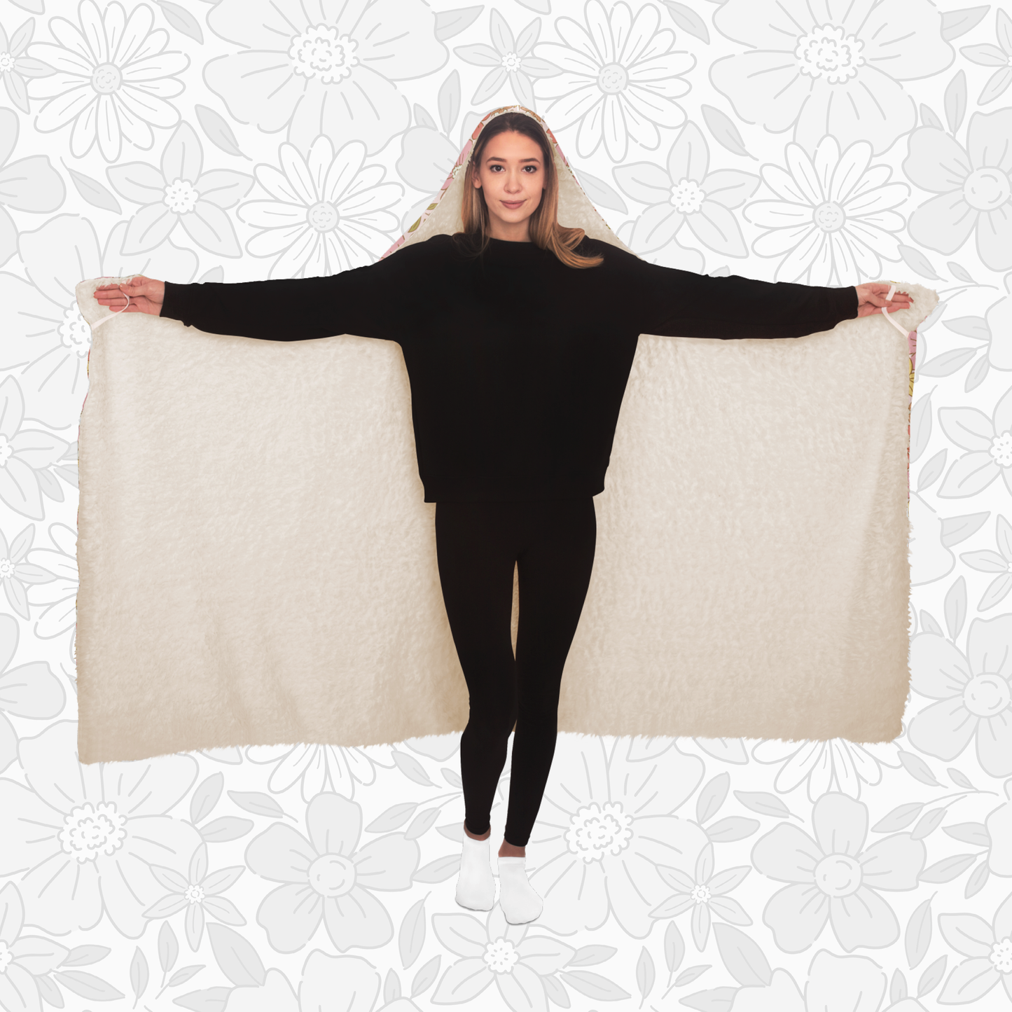 Hooded Blanket (Retro Florals)