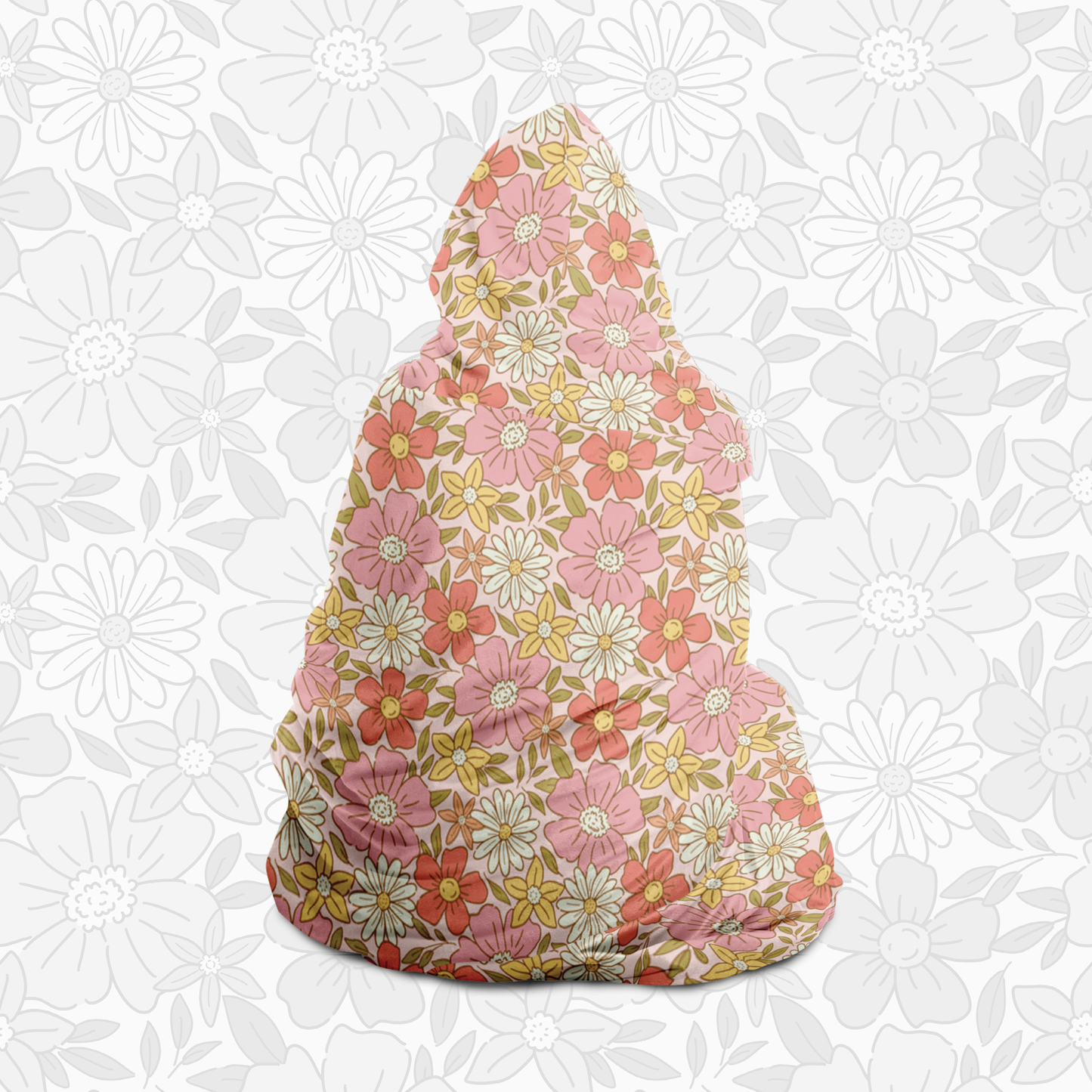 Hooded Blanket (Retro Florals)
