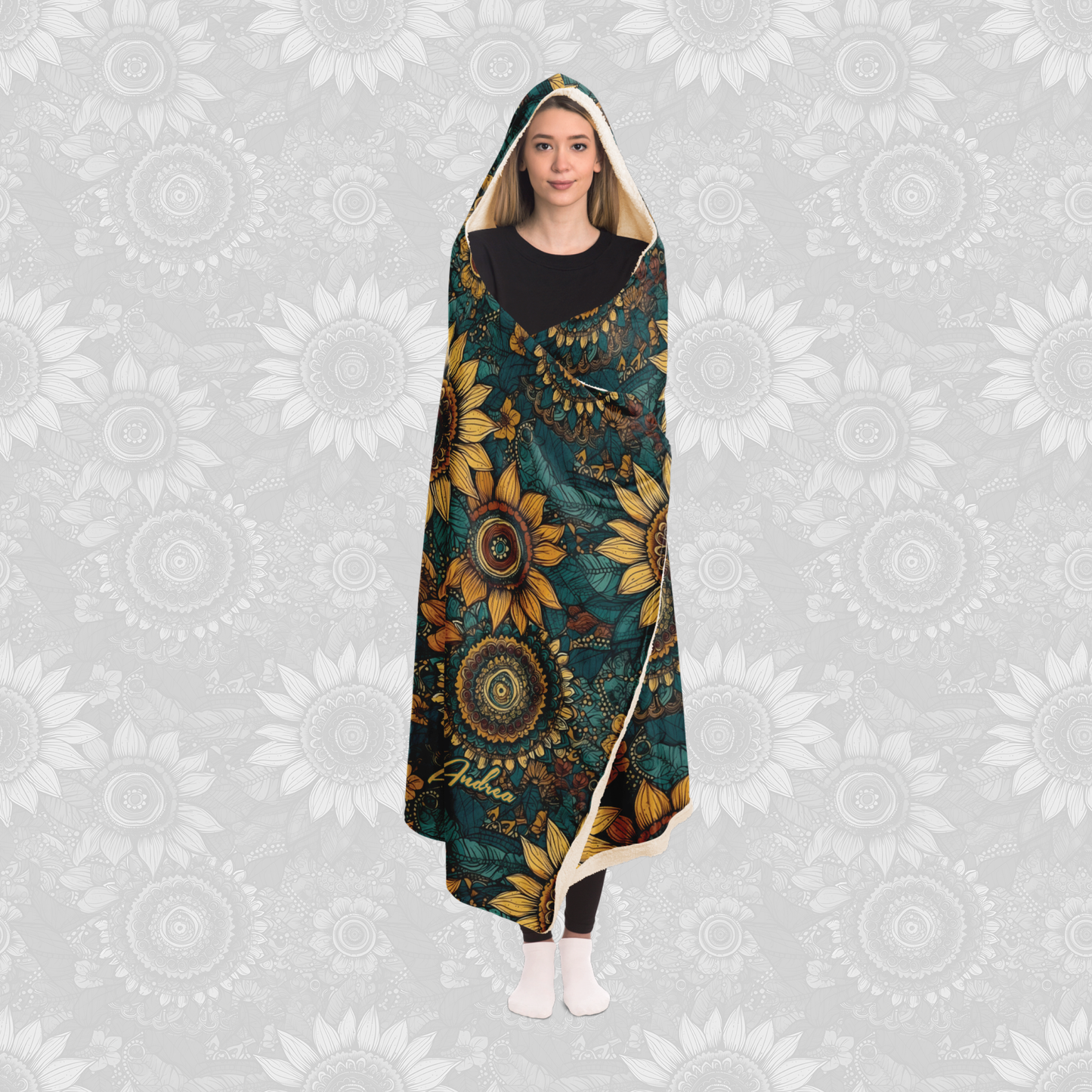 Hooded Blanket (Sunflowers)
