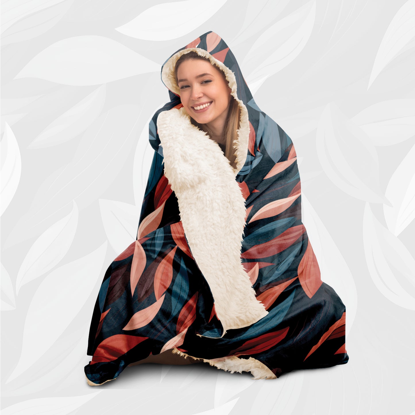 Hooded Blanket (Vivid Leaves)