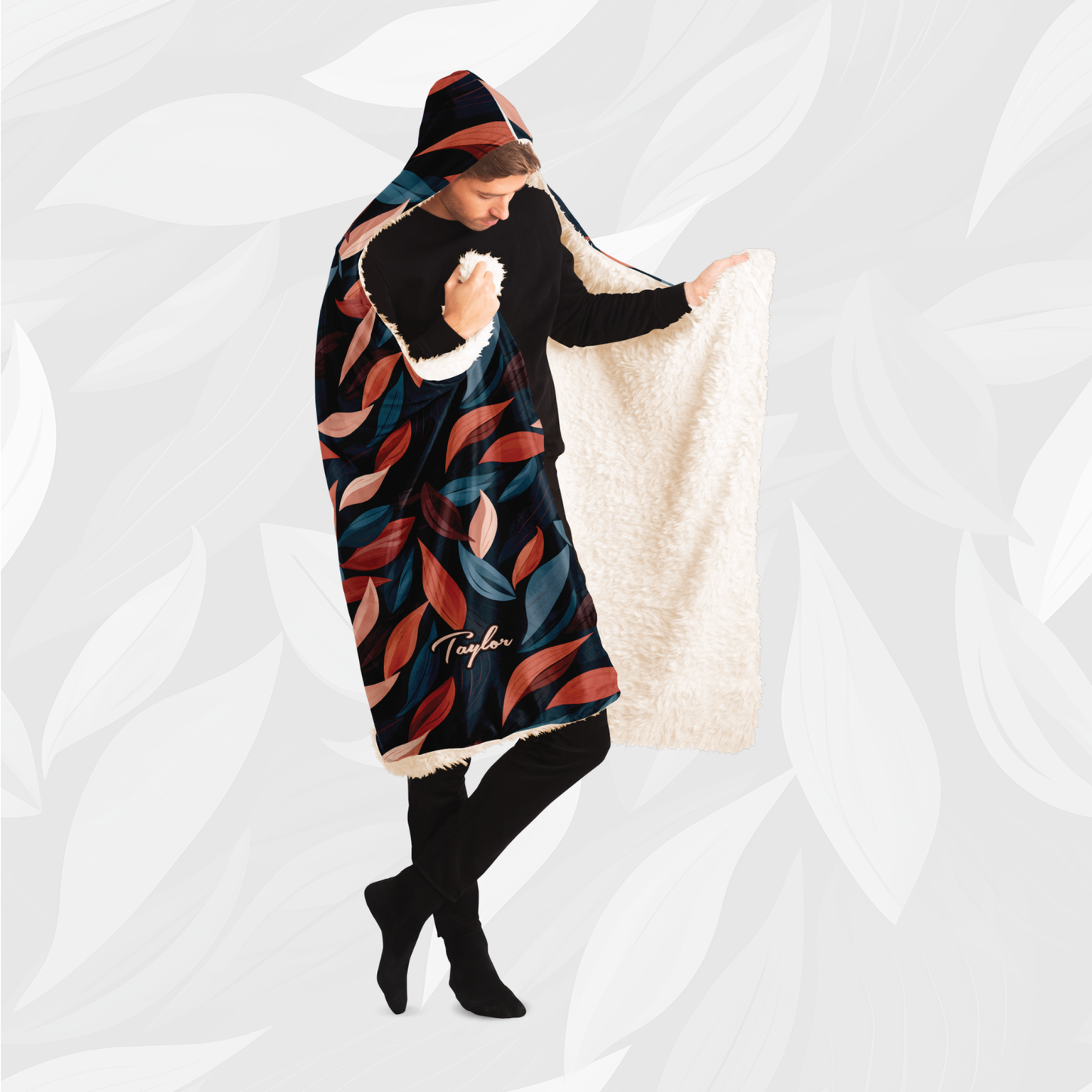 Hooded Blanket (Vivid Leaves)