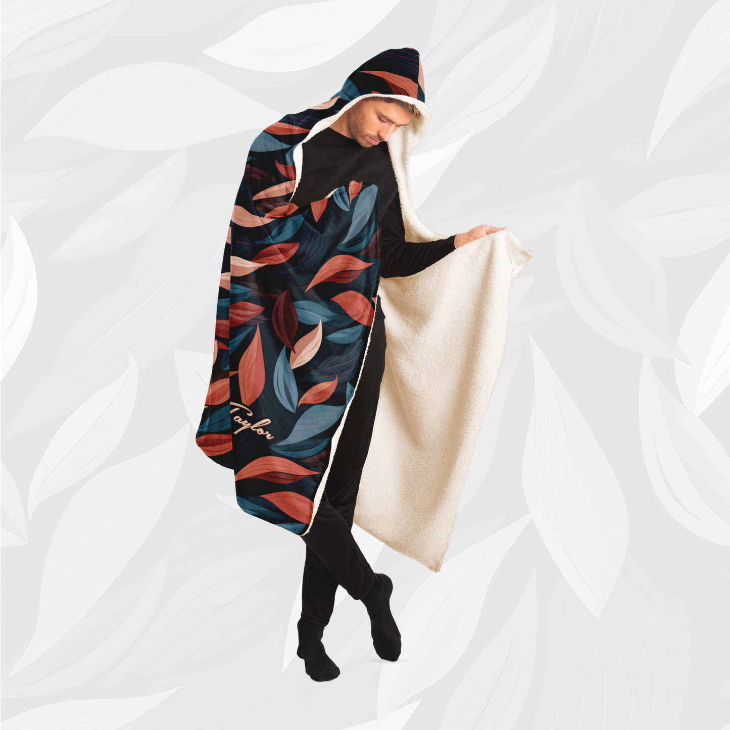 Hooded Blanket (Vivid Leaves)