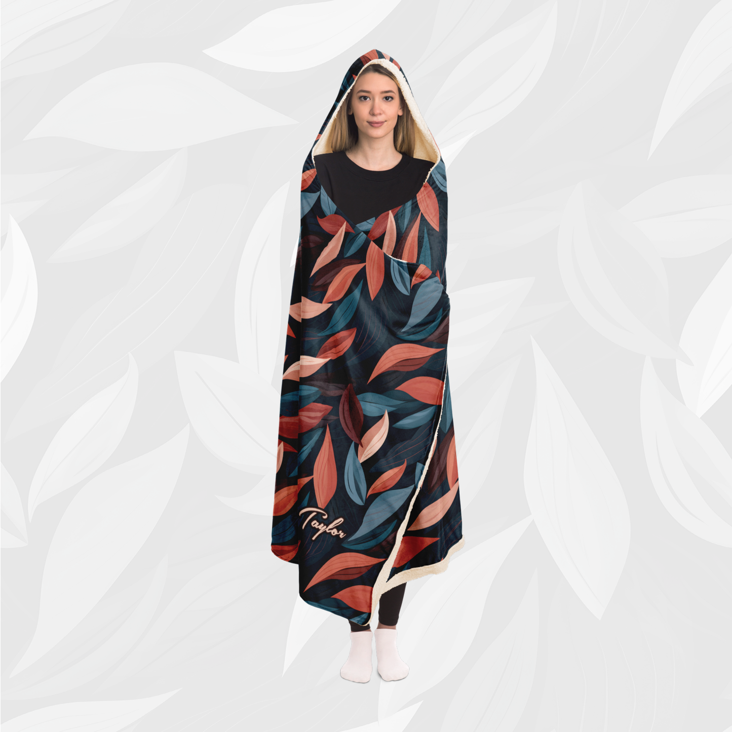 Hooded Blanket (Vivid Leaves)