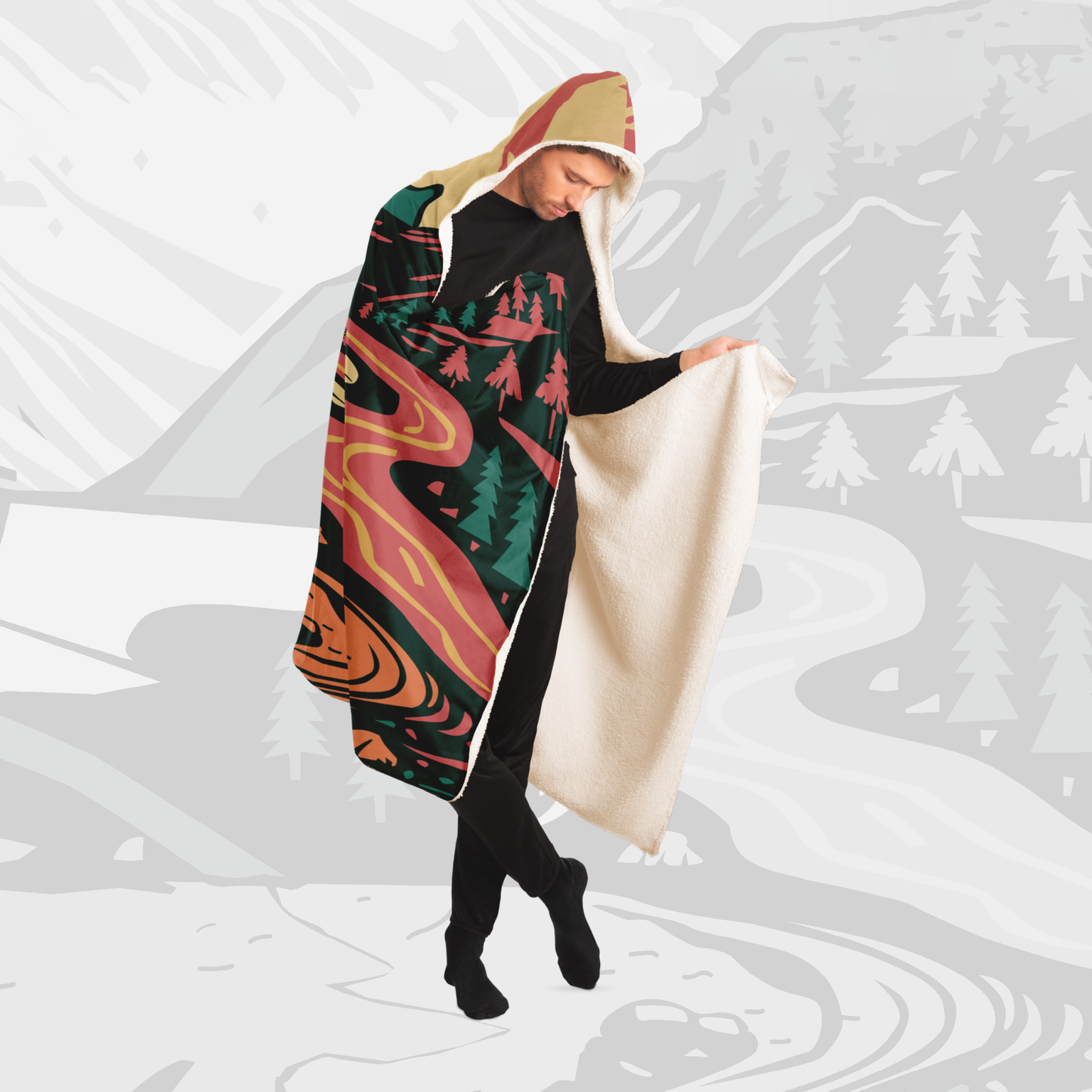 Hooded Blanket (Vibrant Adventure)
