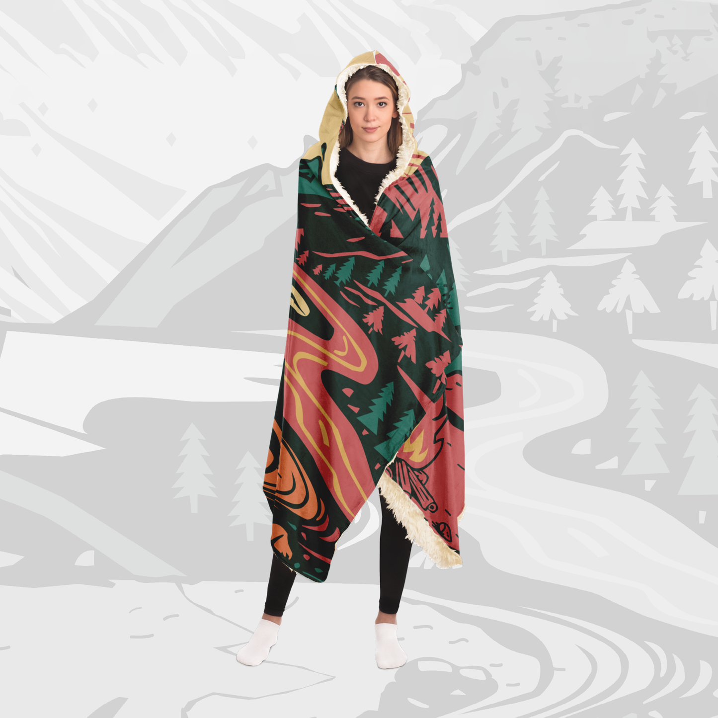Hooded Blanket (Vibrant Adventure)
