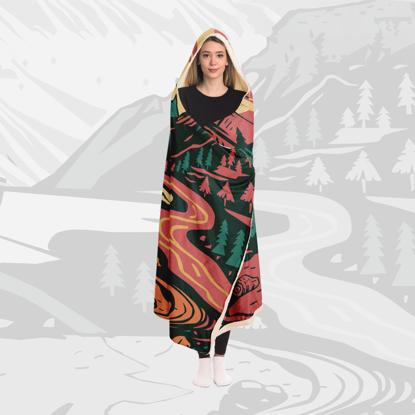 Hooded Blanket (Vibrant Adventure)
