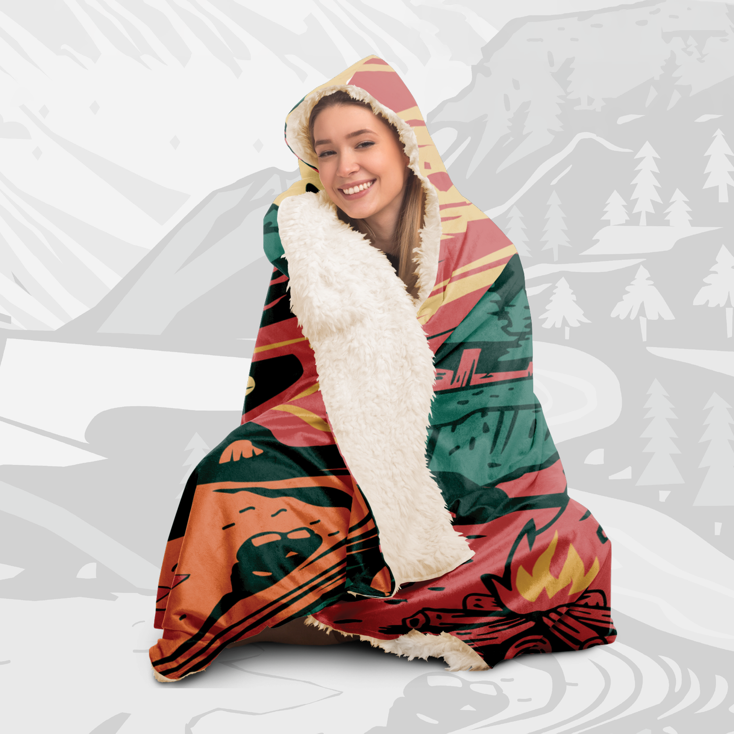 Hooded Blanket (Vibrant Adventure)