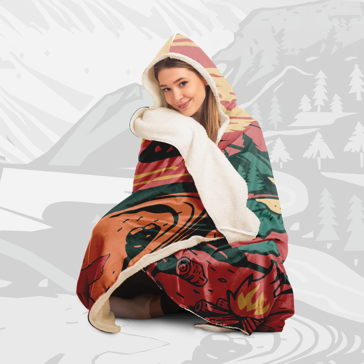 Hooded Blanket (Vibrant Adventure)