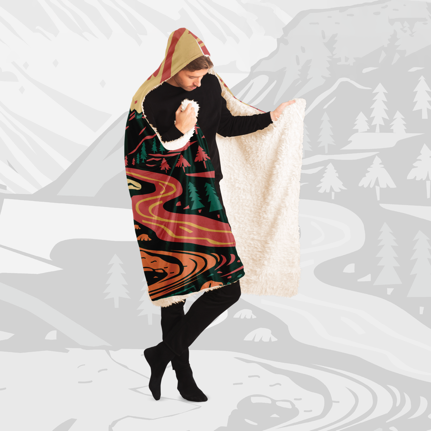 Hooded Blanket (Vibrant Adventure)