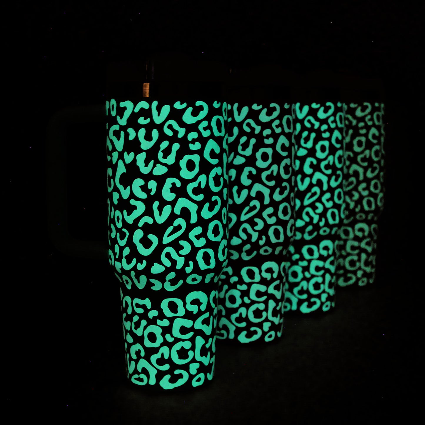 Glow-in-the-Dark Leopard Tumbler (40oz - Green)