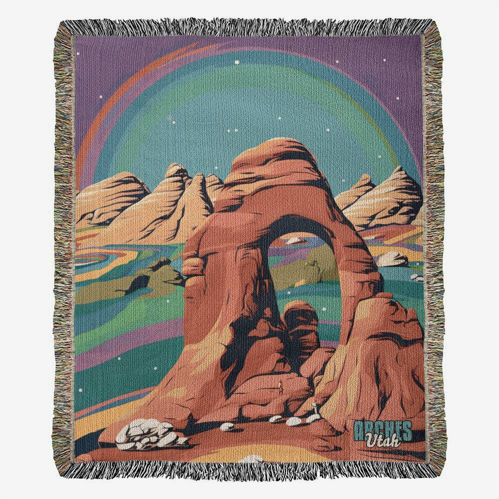 Woven Throw Blanket (Arches, Utah)