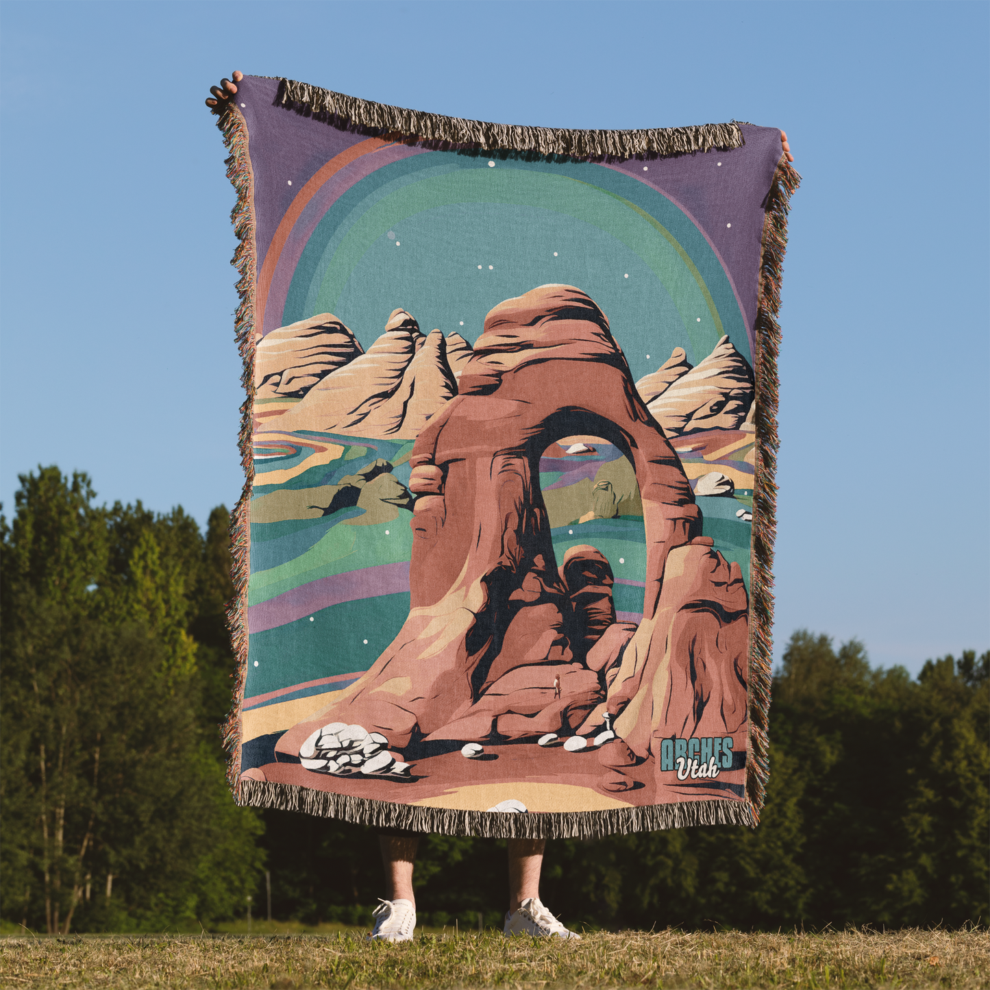 Woven Throw Blanket (Arches, Utah)