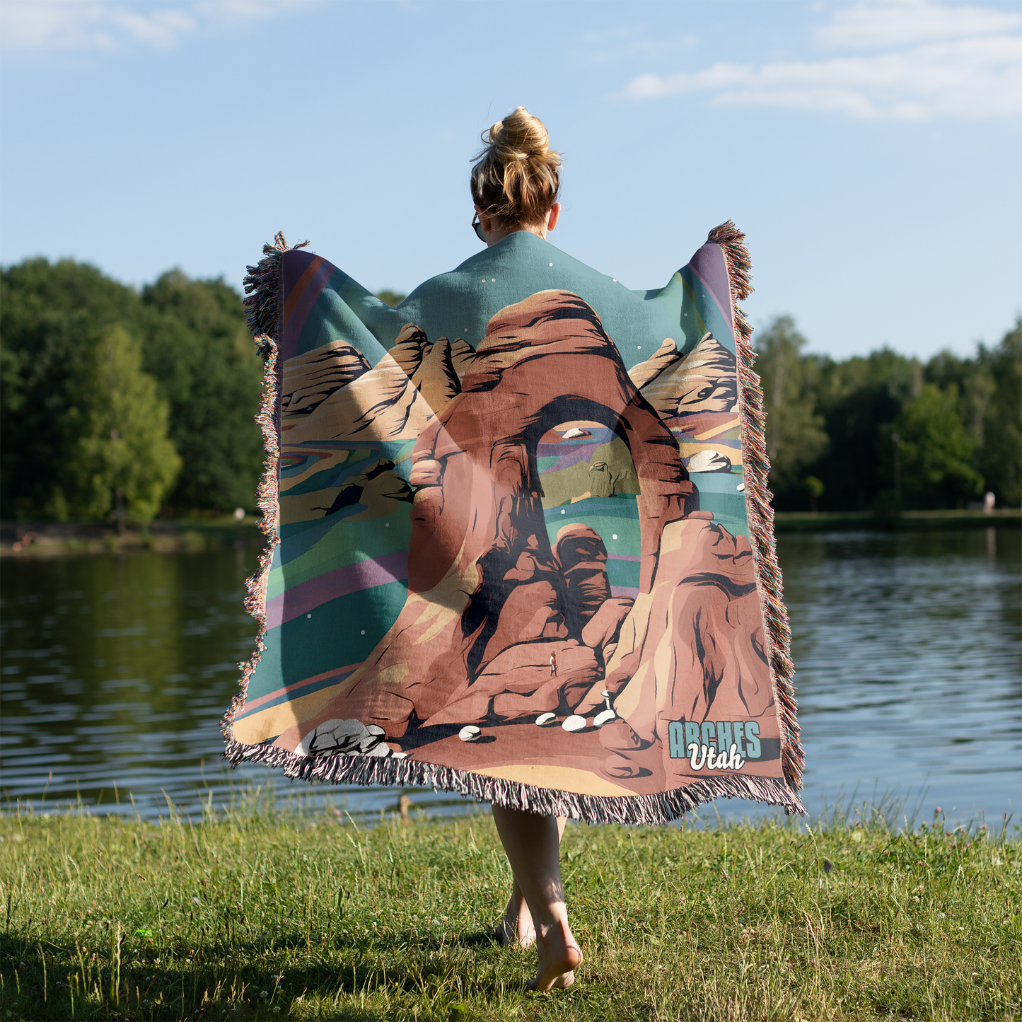 Woven Throw Blanket (Arches, Utah)