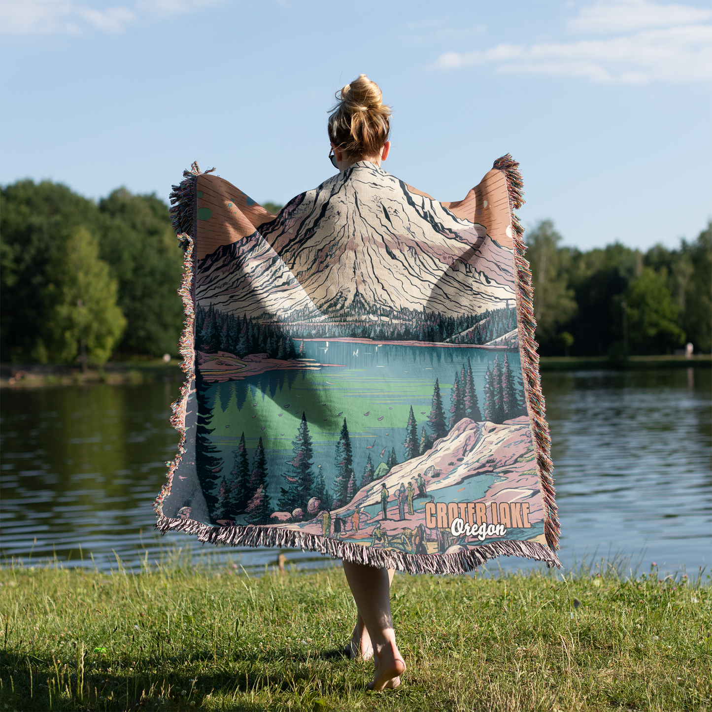 Woven Throw Blanket (Crater Lake, Oregon)
