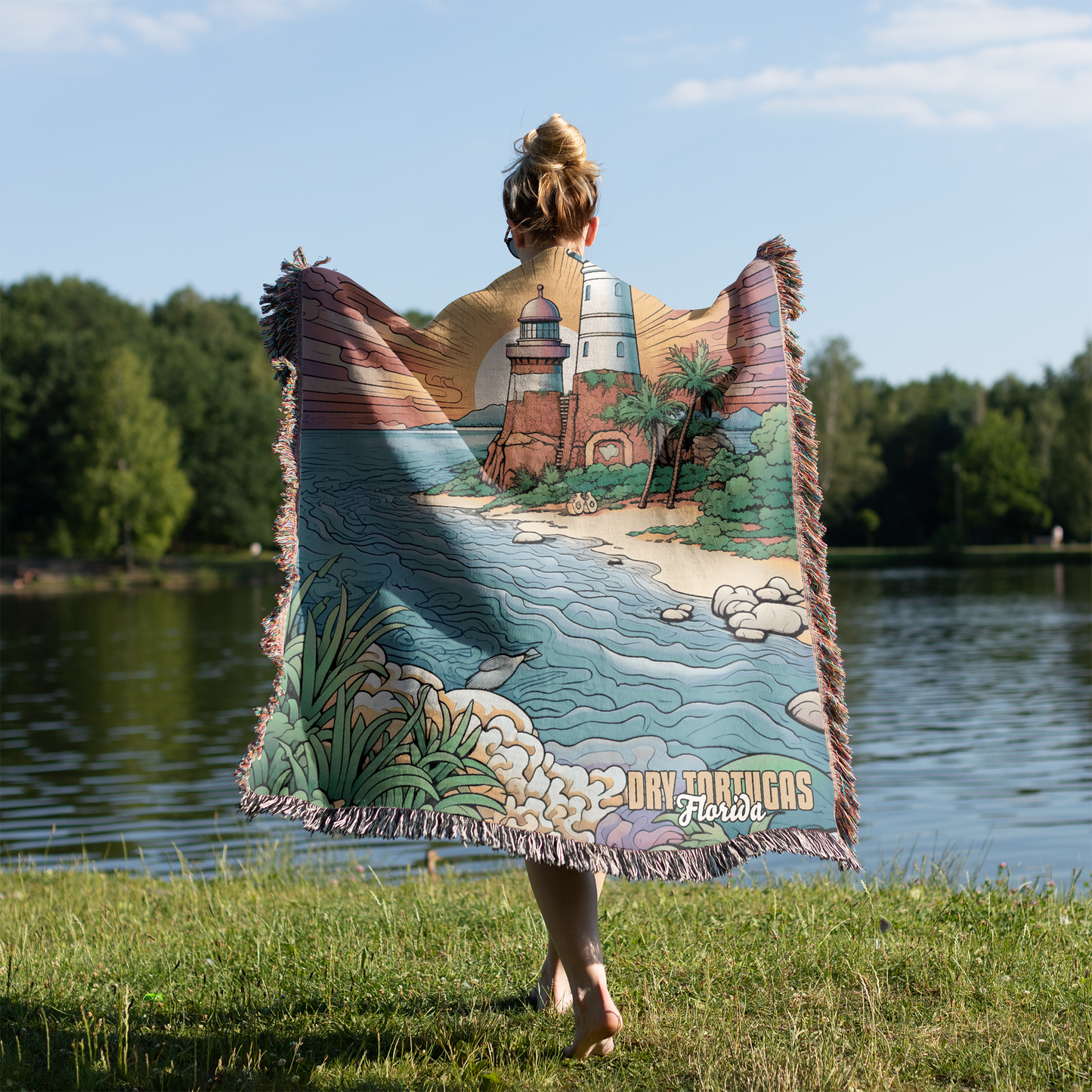 Woven Throw Blanket (Dry Tortugas, Florida)