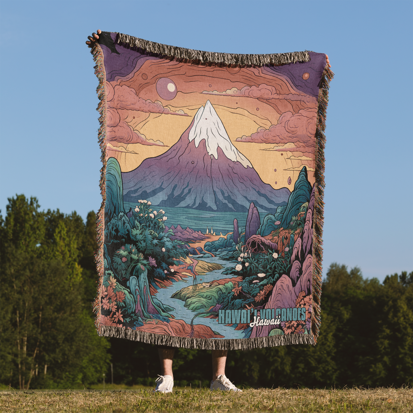 Woven Throw Blanket (Hawai'i Volcanoes, Hawaii)