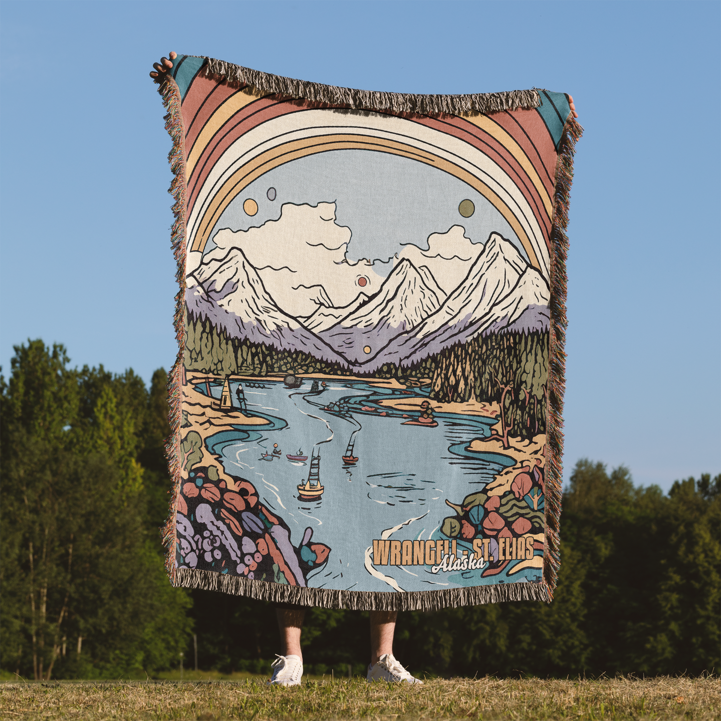 Woven Throw Blanket (Wrangell-St. Elias, Alaska)