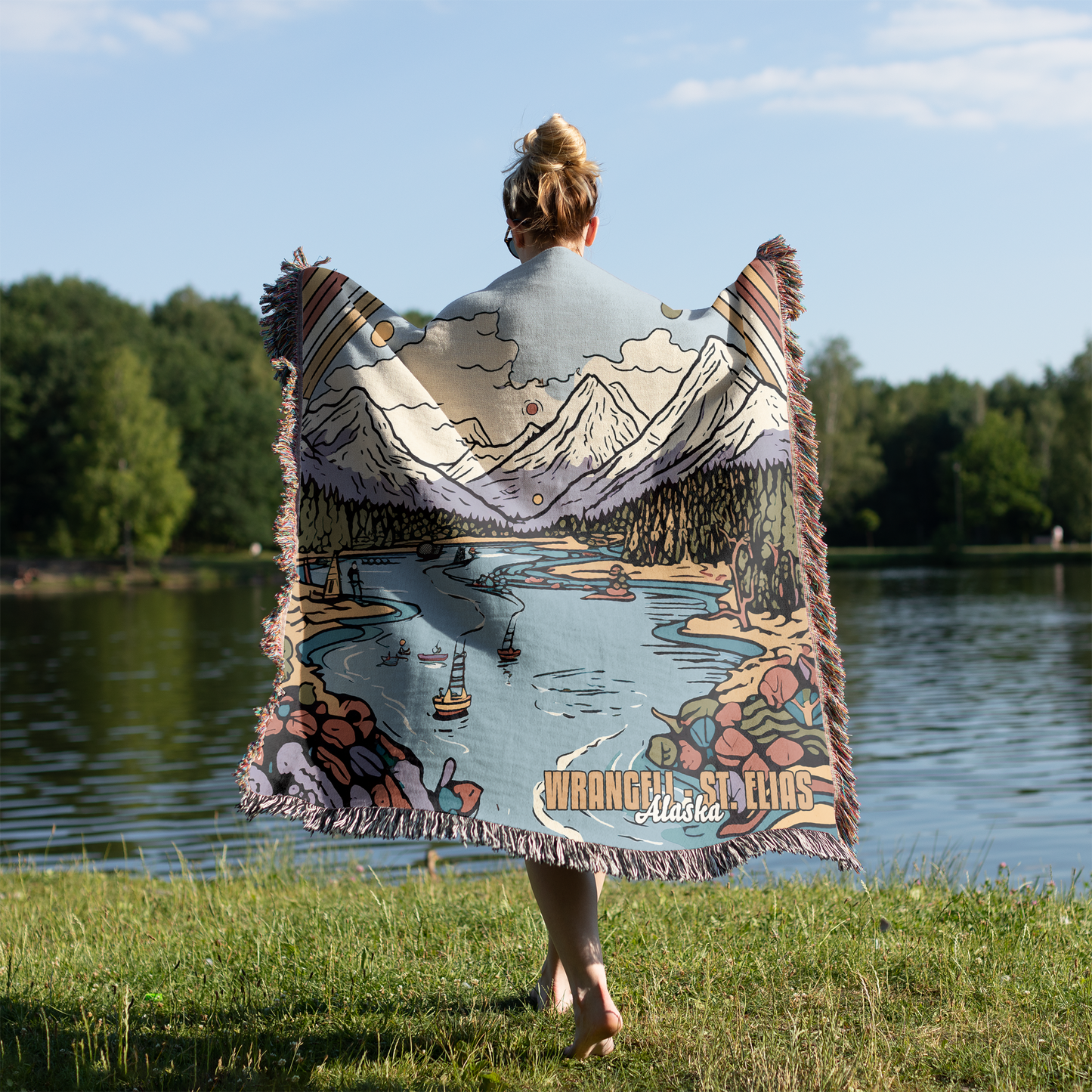 Woven Throw Blanket (Wrangell-St. Elias, Alaska)