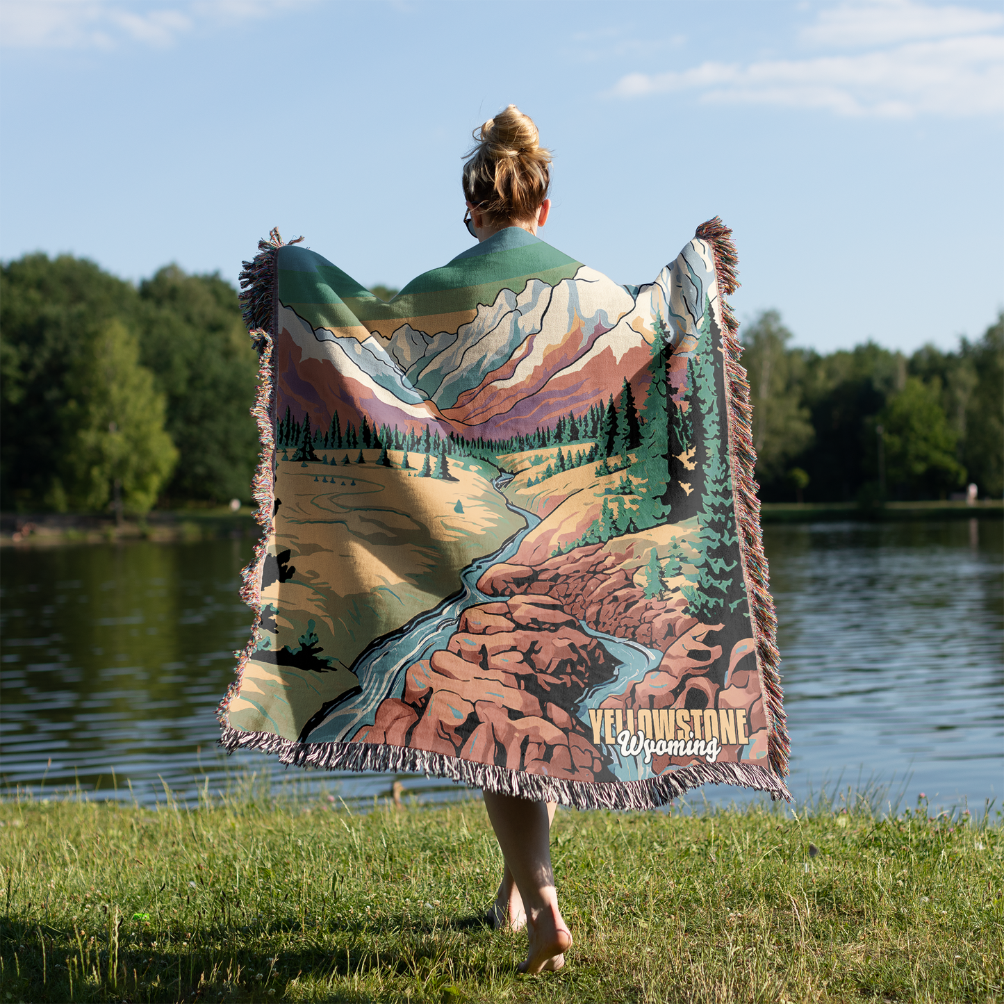 Woven Throw Blanket (Yellowstone, Wyoming)