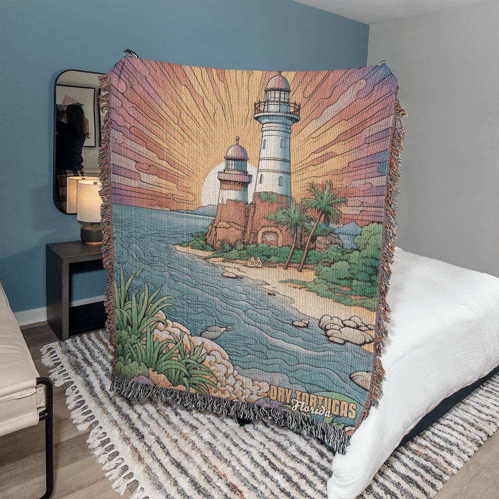 Woven Throw Blanket (Dry Tortugas, Florida)