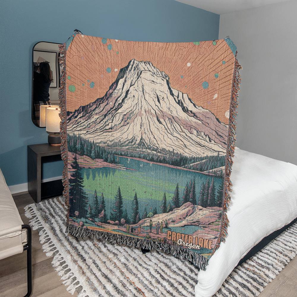 Woven Throw Blanket (Crater Lake, Oregon)