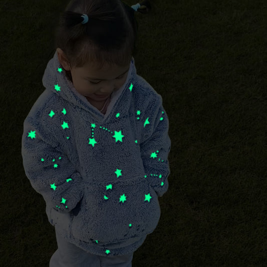 Glow-In-The-Dark Soft Hoodie - Kids (Blue Constellations)