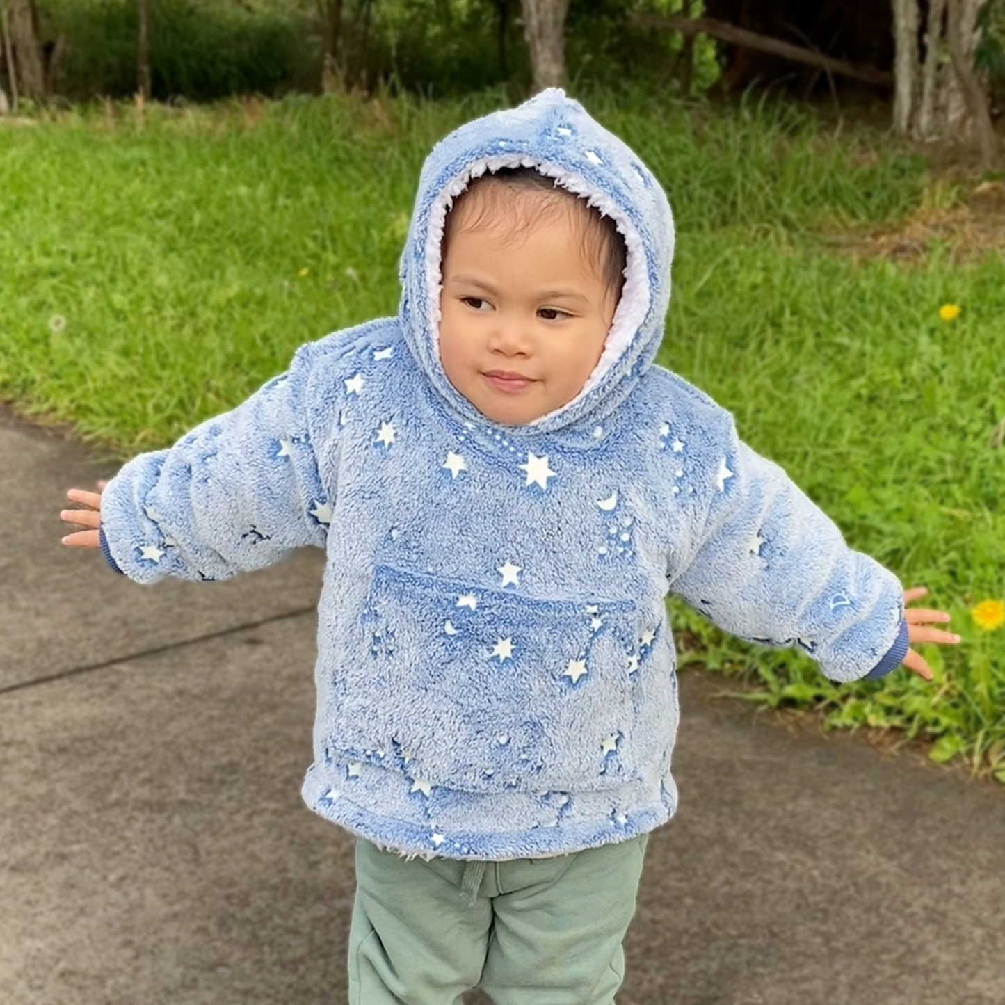 Glow-In-The-Dark Soft Hoodie - Kids (Blue Constellations)