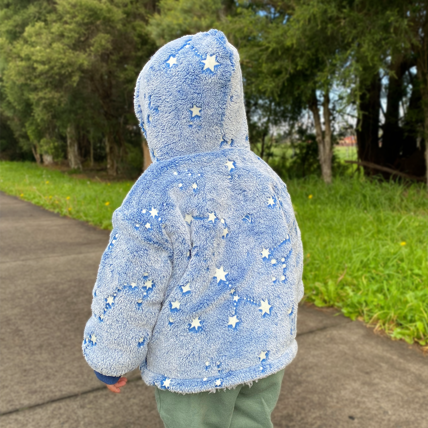 Glow-In-The-Dark Soft Hoodie - Kids (Blue Constellations)