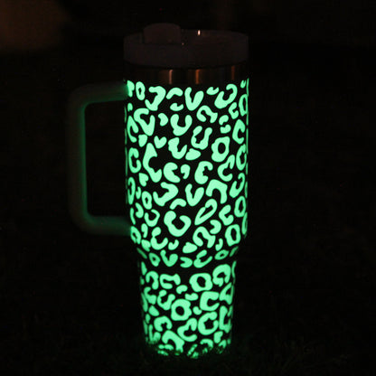 Glow-in-the-Dark Leopard Tumbler (40oz - Green)