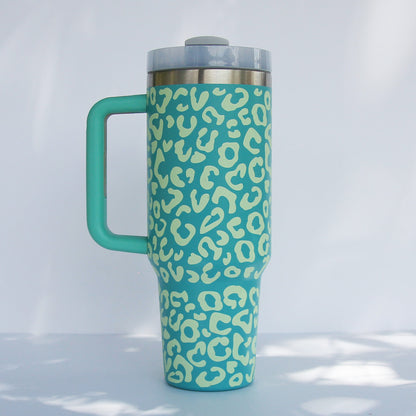 Glow-in-the-Dark Leopard Tumbler (40oz - Green)