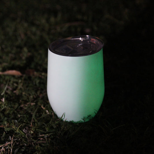 Glow-in-the-Dark White Tumbler (12oz - Green Glow)