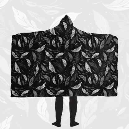 Hooded Blanket (Leafy Cascade - Black)