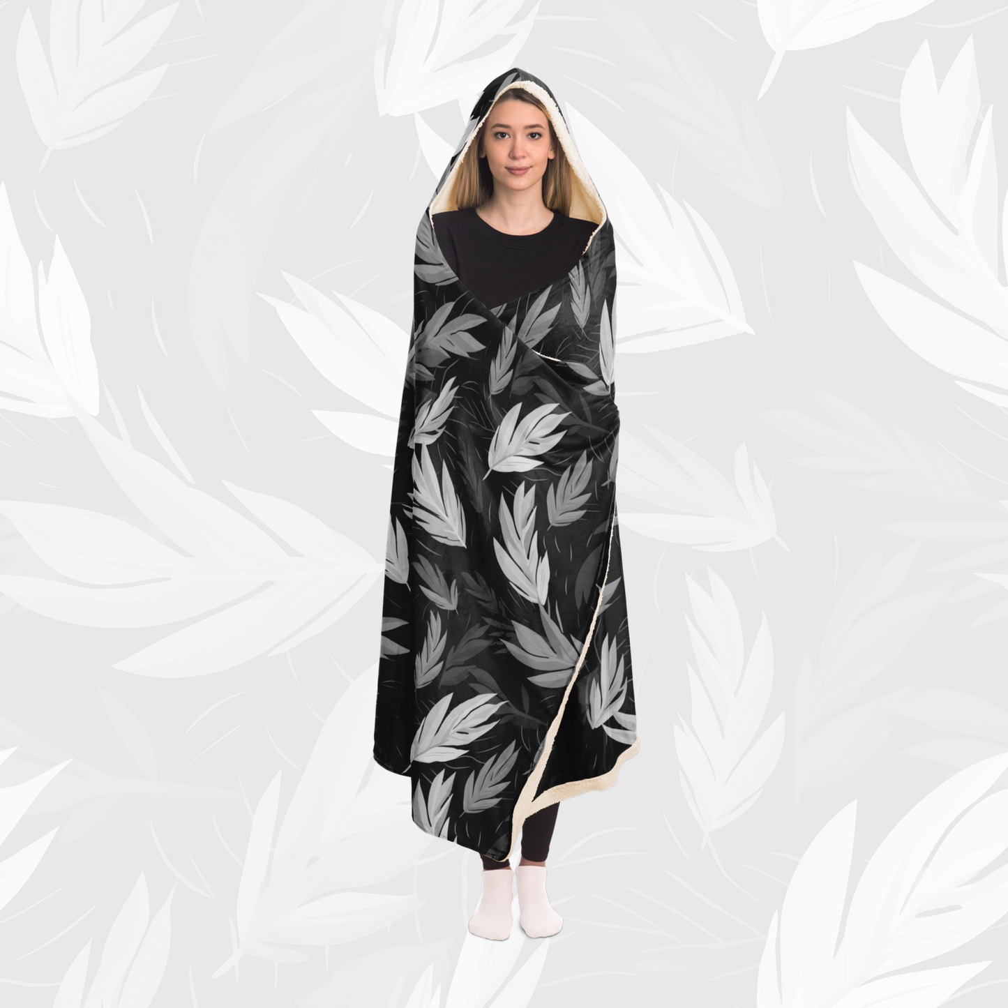 Hooded Blanket (Nature Harmony - Black)