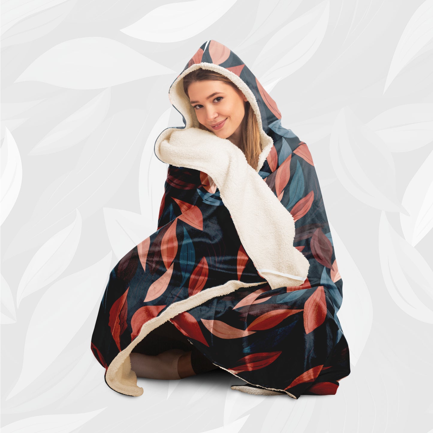 Hooded Blanket (Vivid Leaves)